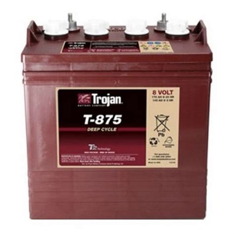 Trojan T 875 8v 170ah Deep Cycle Flooded Battery Batteries Direct