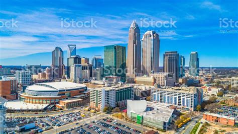 Aerial Of Downtown Charlotte North Carolina Usa Stock Photo Download