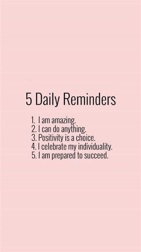 5 Daily Reminders Positivity Self Quotes