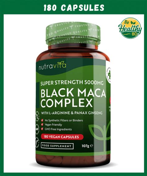 Nutravita Super Strength Black Maca Complex 5 000 Mg 180 Capsules Behealthybd