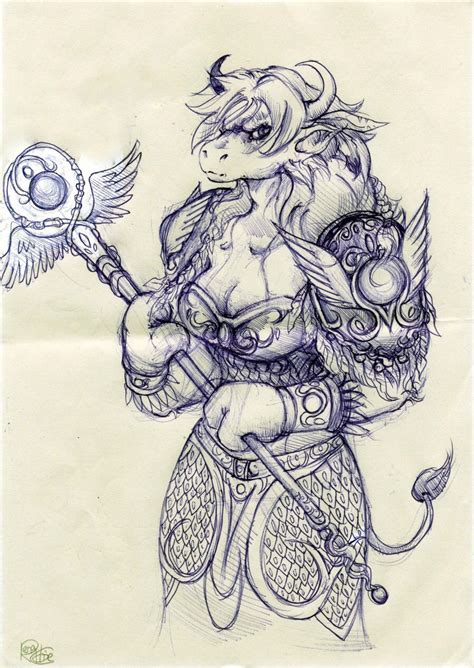 Female Tauren By Renacollie On Deviantart Warcraft Characters Dnd Characters Fantasy