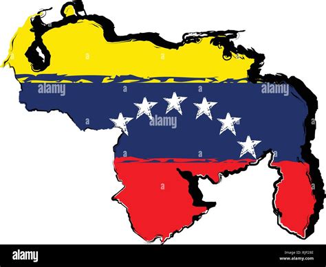 Mapa De Venezuela Con La Bandera Imagen Vector De Stock Alamy