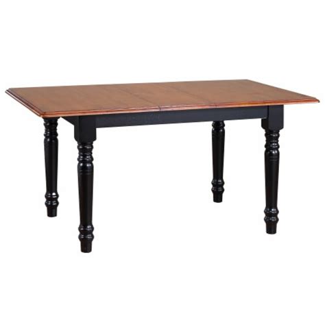 Black Cherry 60 Rectangular Extendable Butterfly Leaf Dining Tableantique Black With Cherry 0