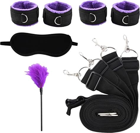 Taliho 5pcs Bed Restraint Sex Bondage For Adult Couple Cuff Tied Down Arm And Leg