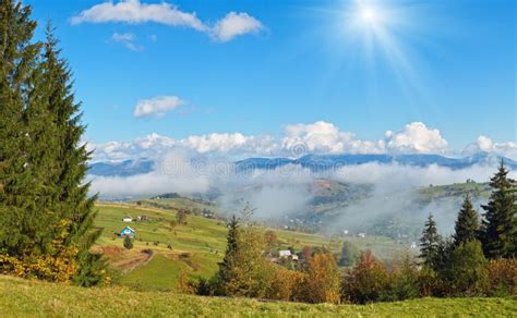 Beautiful Country Morning Stock Image Image Of Barn Mountains 5129065