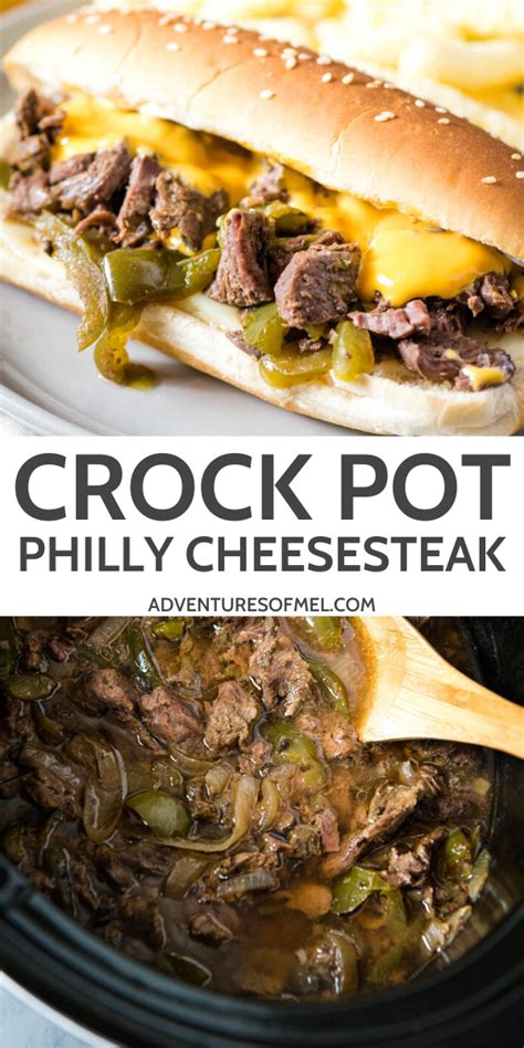 Step 1 place beef in the slow cooker crock. Crock Pot Philly Cheesesteak Sandwich in 2020 | Philly cheese steak crock pot, Slow cooker steak ...