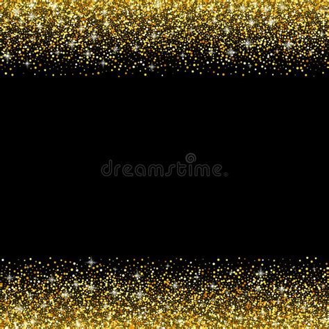 Vector Black Background With Gold Glitter Sparkle Stock