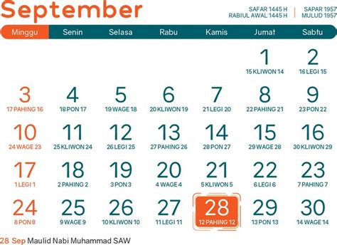 Bni Kalender 2023 September Oktober Bni Tahu Kalender