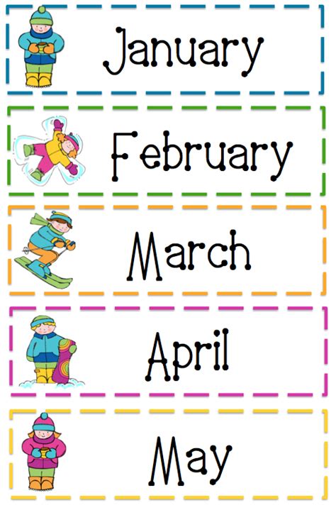 Kindergarten Months Of The Year Worksheet