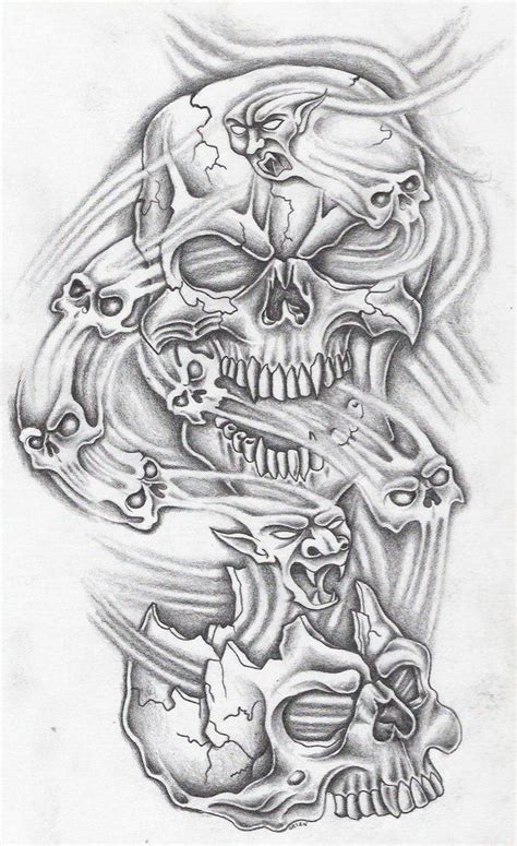 Képtalálat a következőre ghost skulls tattoo Skull sleeve tattoos Tattoo design drawings
