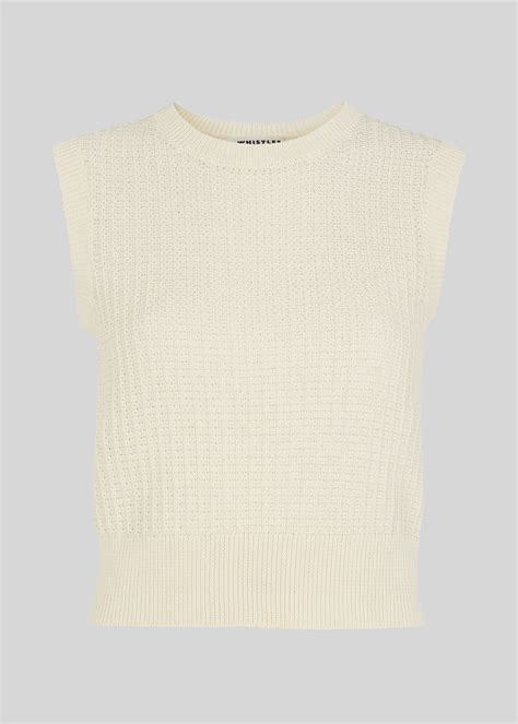 Ivorymulti Waffle Knitted Top Whistles