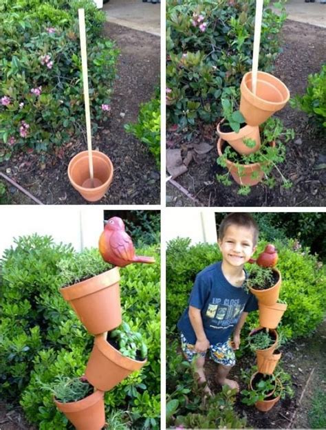 Diy Topsy Turvey Clay Pot Herb Garden Garten Selber