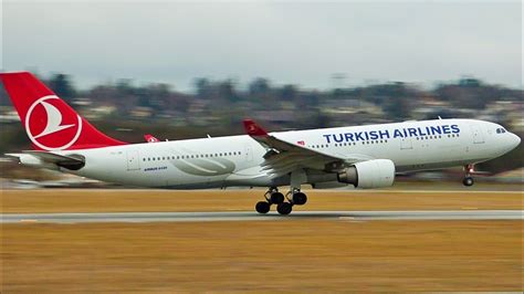 Fullhd Turkish Airlines Airbus A330 200 Landing At Genevagvalsgg