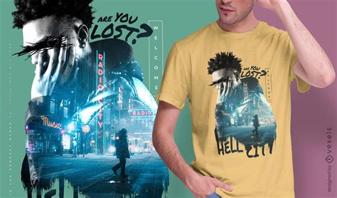 Man City Double Exposure Psd T Shirt Design Psd Editable Template