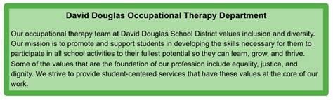 Occupational Therapy David Douglas School District
