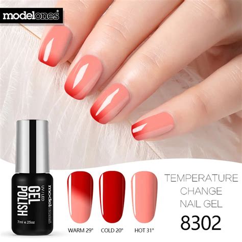 Modelones Pink Color Uv Gel Polish Temperature Changing Color Uv Nail