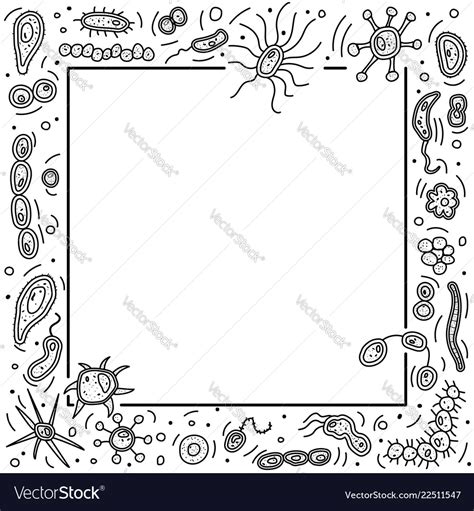 Bacteria Cells Frame Royalty Free Vector Image