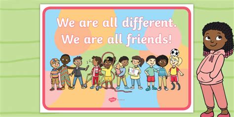 New We Are All Different We Are All Friends Display Poster