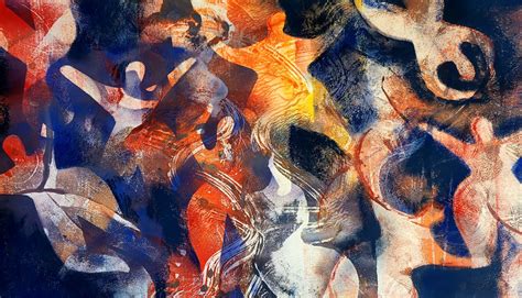 Abstrakte Expressionistische Malerei Mit Teils Surrealen Momenten L Acryl Mischtechnik