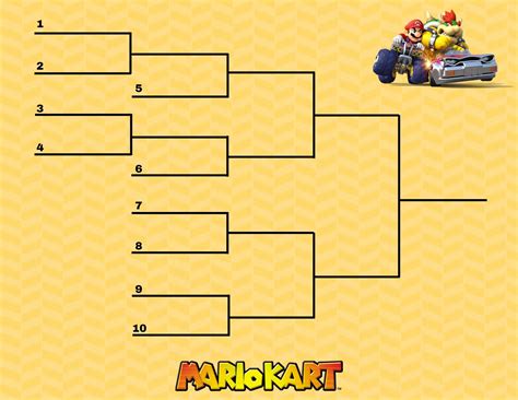 Mario Kart Tournament Brackets 3 Brackets 6 Versions Each Etsy