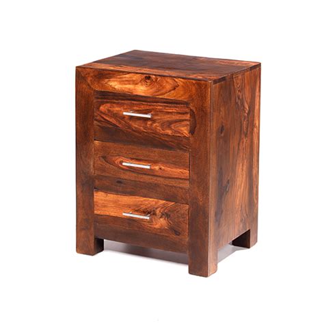 Save $20 on full designs! Mumbai Sheesham 3 Drawer Bedside Cabinet Buy online