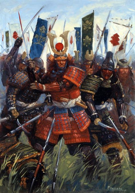 Samurai Warrriors At The Battle Of Sezawa Japanese History Asian
