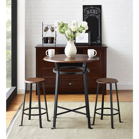 Homury 3 piece dining table set with cushioned chairs, modern counter height dinette set, small kitchen table set with 1 table and 2 chairs for dining room, kitchen, small spaces, espresso and brown. Small Dining Table set Tall Bistro 2 Person Kitchen Pub Height and Chairs Round 65857175080 | eBay
