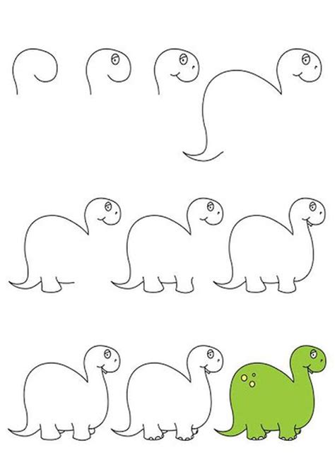 Dinosaurios Dibujos Fáciles Paso A Paso A Lápiz
