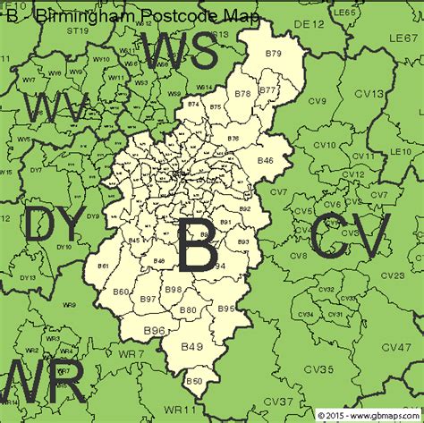 Birmingham Postcode Area And District Maps In Editable Format