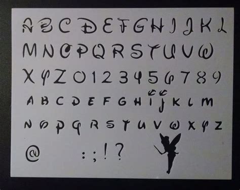 Disney Alphabet Letters Numbers Font Tinkerbell 11 X 85 Stencil Free