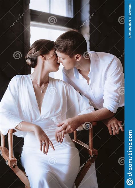 Portrait Of Beautiful Young Couple On Their Wedding Day Stock Image