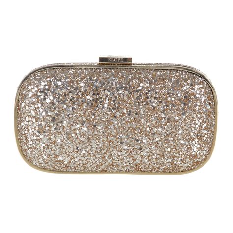 Yes Please Bespoke Marano Glitter Fabric In Gold This Framed Clutch