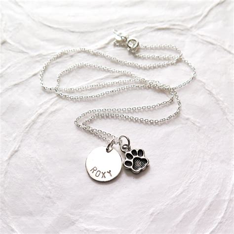 Personalized Paw Print Necklace In Sterling Silver Pet Memorial Jewelry