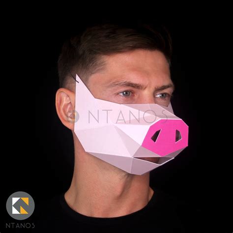 Pig Snout Half Mask Papercraft Mask Templates By Ntanos