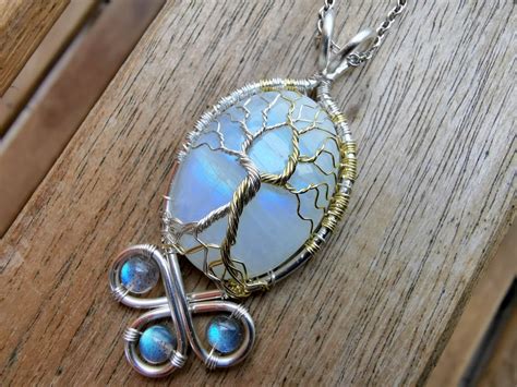 I Made A Pendant With A Moonstone Labradorite Beads And Wire Rjewelry