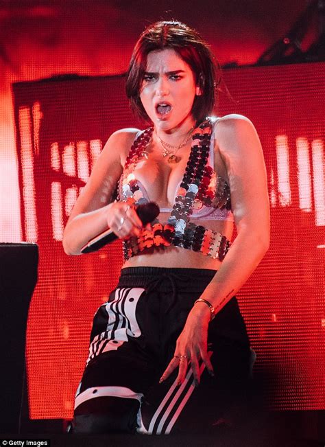 Dua Lipa Wears A Sequinned Crop Top At Hungary S Sziget Festival Daily Mail Online