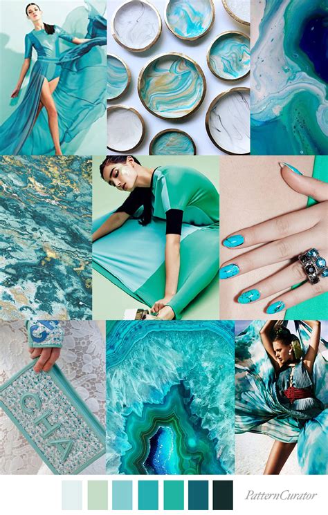 Pattern Curator Marbled Turquoise In 2020 Mood Board Fashion Color