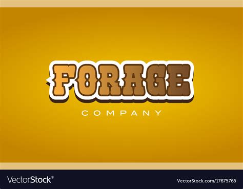 Forage Western Style Word Text Logo Design Icon Vector Image