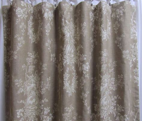 French Country Curtains Neutral Toile Drapes Linen Colored