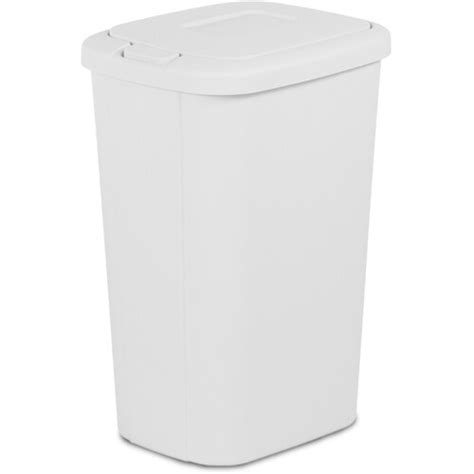 hefty 13 gallon white plastic trash can with lid in the trash cans department at