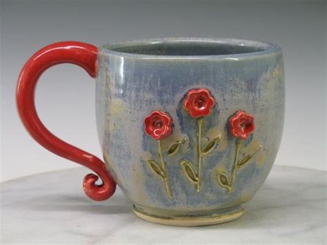 Flowers Teacup Ceramic Mugs Coffee Cups Hand Made Flower Mugs
