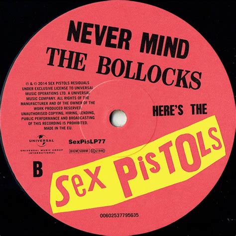 Sex Pistols Never Mind The Bollocks Punk Rock Alternative Classic Disco Più