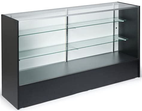 Black Display Counters 2 Adjustable Height Glass Shelves