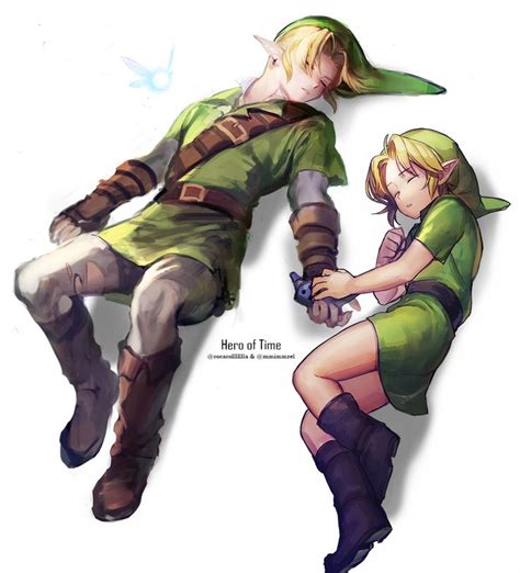 Hero Of Time Link Naki And Young Link The Legend Of Zelda Ocarina