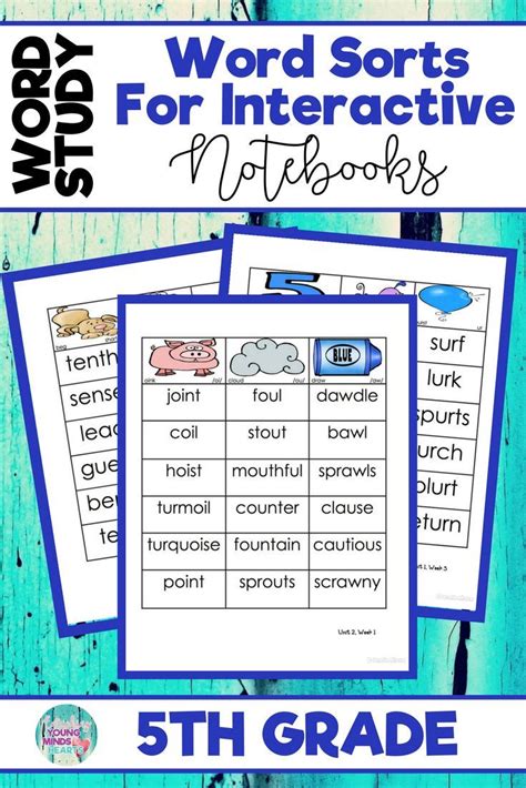 Word Study Spelling Word Sorts 5th Grade Phonics Arbeitszimmer
