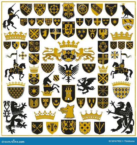 Heraldry Crests And Symbols Vector Illustration Cartoondealer Com