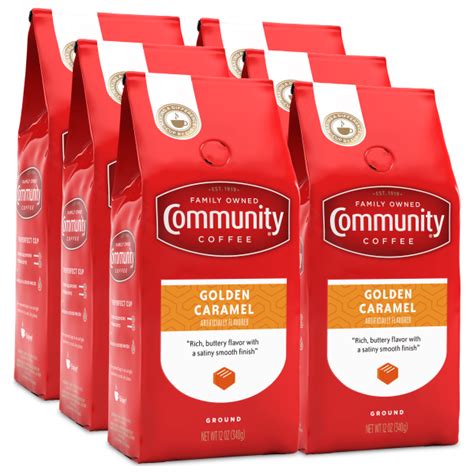 Caramel Flavored Ground Coffee 12 Oz Pack Of 6 Community Coffee
