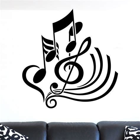 Cool Treble Clef Notes Abstract Musical Wall Sticker Alphabet Wall
