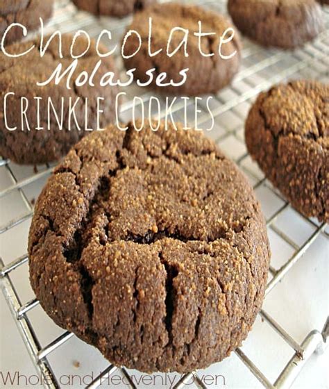 Chocolate Molasses Crinkle Cookies Whole And Heavenly Oven