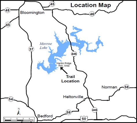 Map To Hardin Ridge Recreation Area In Hoosier National Forest In Indiana